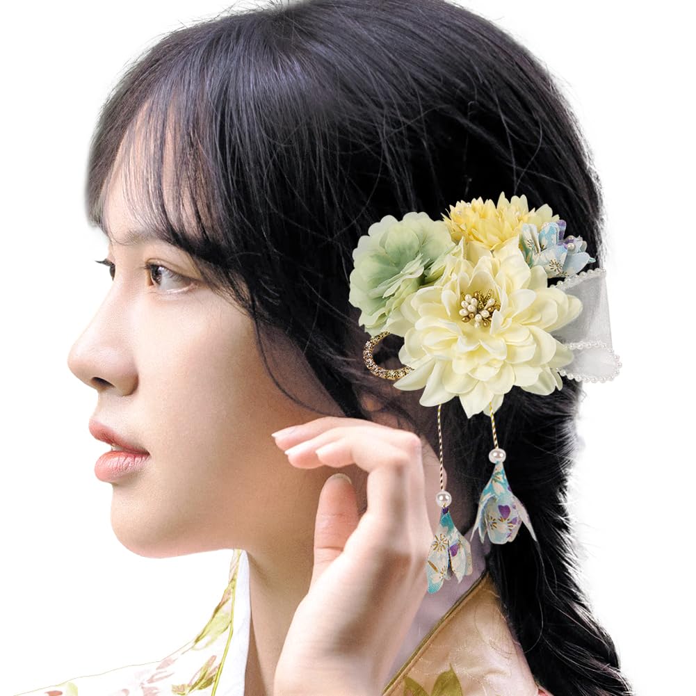 

OTAKUMARKET Hair Ornament for Yukata, Coming-of-Age Ceremony, Shichi-Go-San, Hakama, Kimono, Traditional Japanese Clothing, Graduation Ceremony,