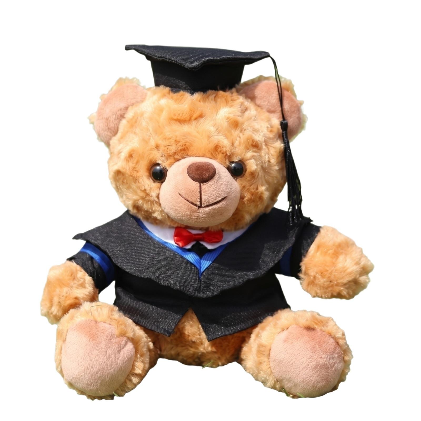 

Graduation Teddy Bear Plush Toy Wearing Academic Gown and Cap Soft Stuffed Animal Graduation Gift for Celebration and Commemoration One Size синий