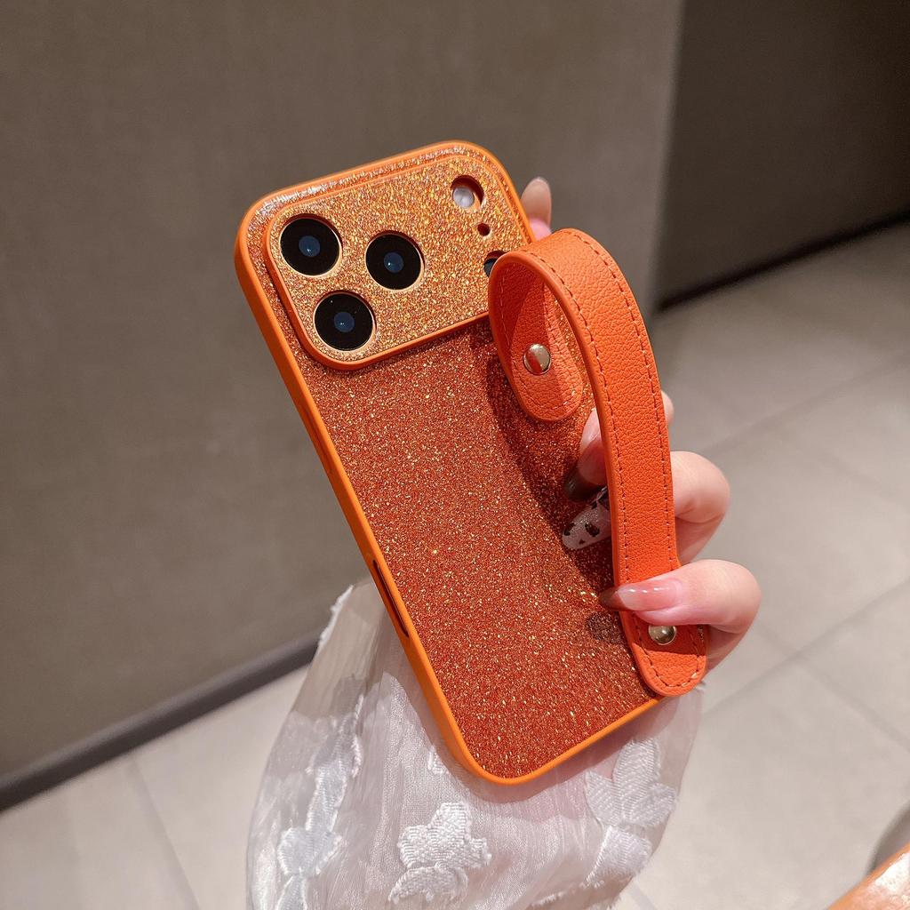 Luxury Glitter Anti-Fall iPhone 17 Pro Max Case with Wrist Strap and Full Coverage Compatible with iPhone 16