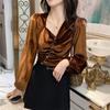 Elegant Women's Blouses Velvet Woman Tops Women  Shirt Blouse Chemise Femme Blusas Blusa Feminina Long Sleeve Top Female Mujer