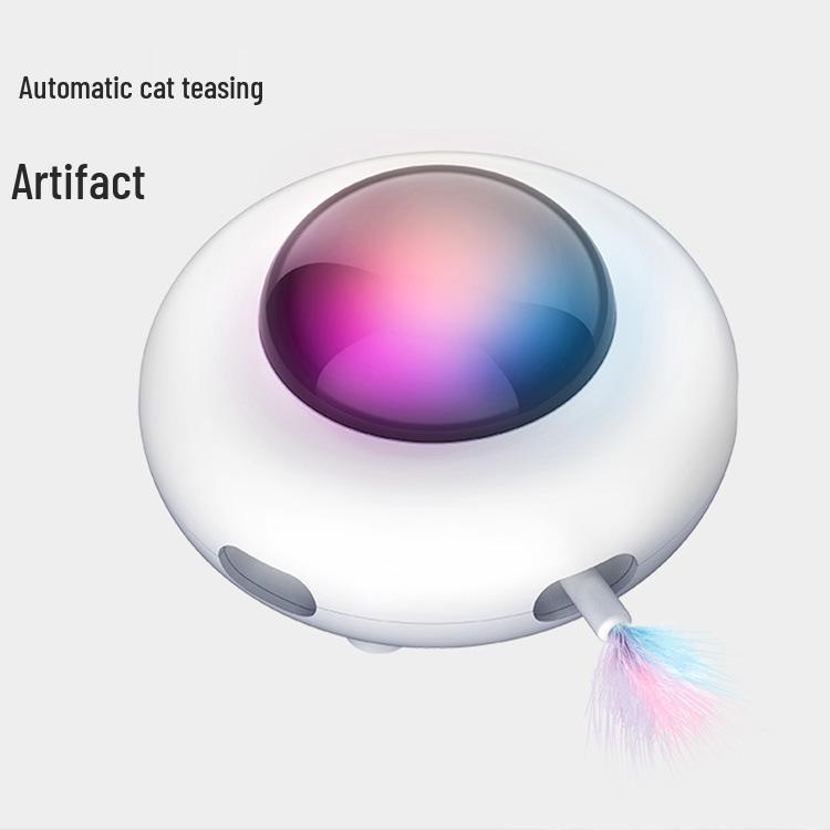 Electric Spinning UFO Cat Teaser Toy - Automatic Flying Saucer Turntable for Cats See details page
