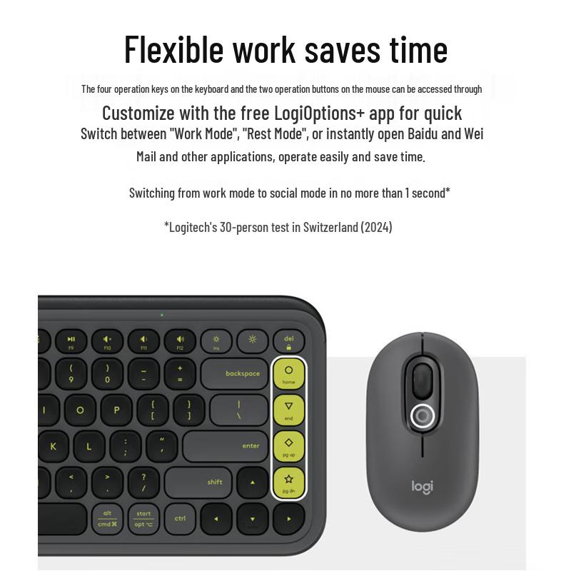 Logitech POP ICON COMBO Dual-Mode Wireless Keyboard & Mouse Set