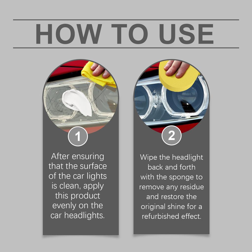 Car Headlight Scratch Removal Cream, Headlight Decontamination, Brightening, Refurbishment, Scratch Yellowing, Crystal Plating Agent 100g