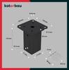 Wooden Post Base Screwed To Concrete Black Steel 70x70 Mm 2 Pcs