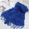 Tassel Scarf Wool Scarves Pure Color Shawl Luxury Winter Neck Scarves  Students
