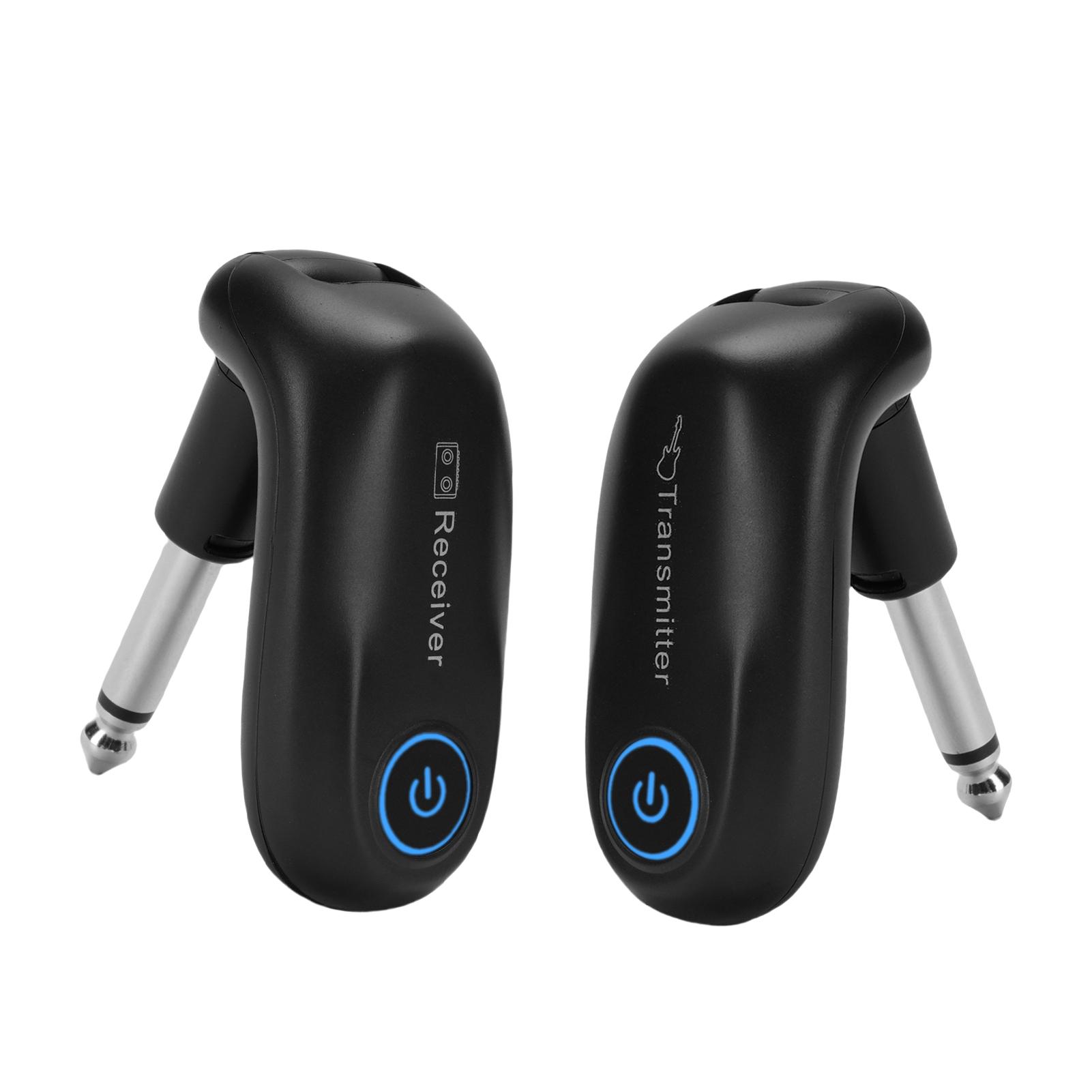 

2.4G Беспроводная гитарная система Перезаряжаемый гитарный передатчик приемник набор для электрогитары бас-гитары чёрный