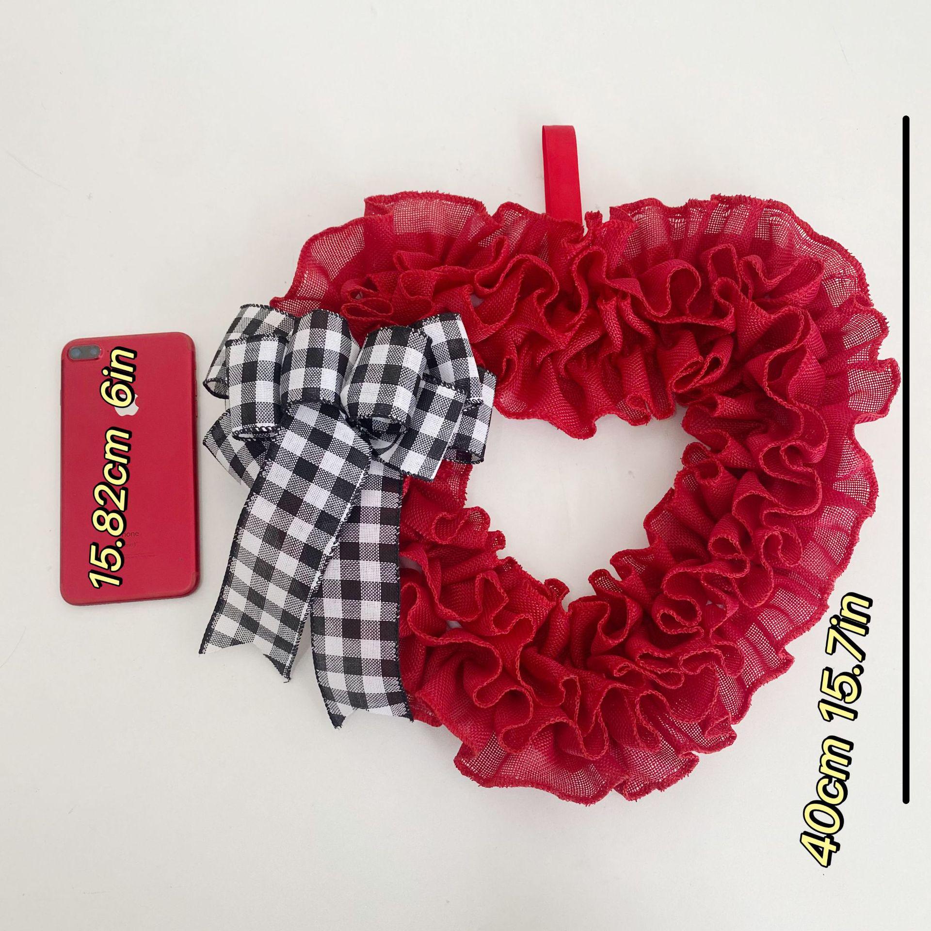 Valentine s Heart Wreath: Red Roses Fabric Door & Wall Decoration