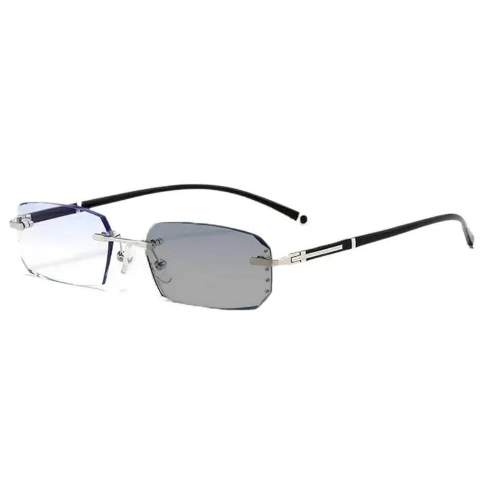 Rimless Design Photochromic Myopia Glasses Photochromic Lenses UV400 Protection UV400 Eyeglasses Color Changing