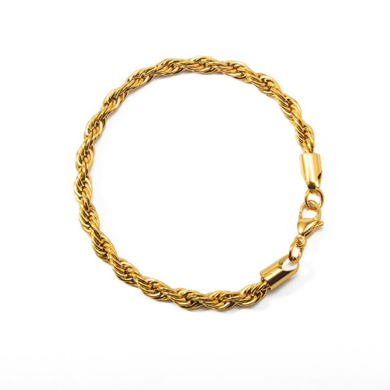 Beaded Twisted Rope Bracelet for Ladies - Simple and Fashionable.