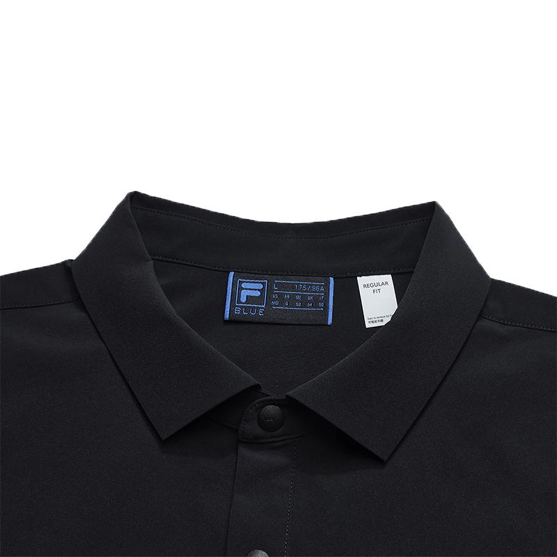Fila Blue Fashion Simple Personality Trend Classic Casual Business Versatile Comfortable Woven Long Sleeve Shirt Men Shirts F11M532406FBK