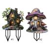 Resin Garden Stake Decorative Squirrels House Sign for Outdoor Yard Lawn Patios Landscape Decoration Waterproof Durable