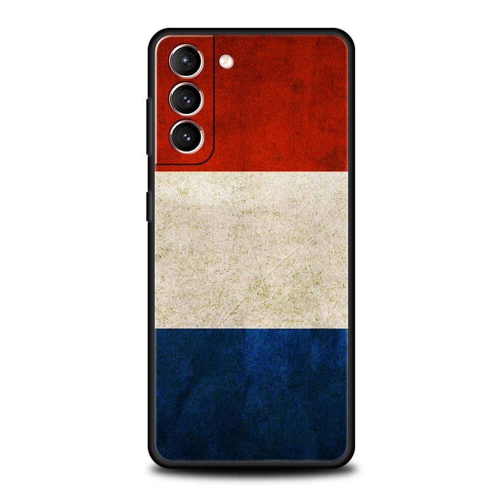 

Dutch Flag Phone Case For Samsung Galaxy S26 Ultra S25 Plus S24 FE S23 S22 5G S21 S20 Cover Black Soft Samsung S20 Plus