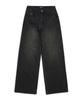 Mark Gonzales Women'S Yellow Washed Wide Denim Pants - Black