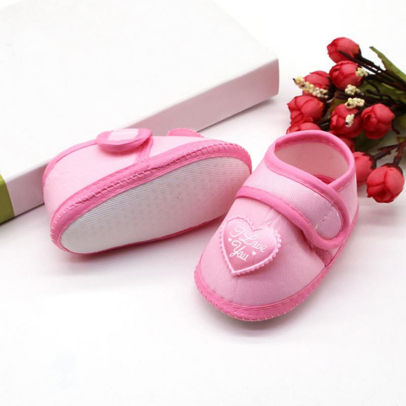 Newborn Soft Silk Cloth Shoes Baby Heart Pattern Casual Shoes Soft Sole Infant Toddler Shoes 0-18M