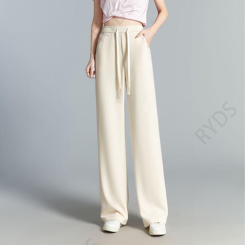 

Modal Drapey Wide-Leg Pants - Skin-Nourishing, Skin-Friendly, Coconut Milk White, Khaki, Hepburn Black with Pockets for Spring/Summer. S 80-115 lbs