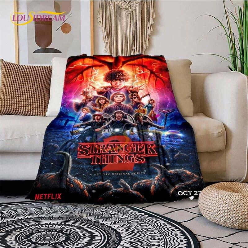 Horké hororové filmové deky Stranger Things na postele Měkká tenká deka Velikost Queen Římský dekor Zimní povlak na přikrývku Dětský dárek Piknik