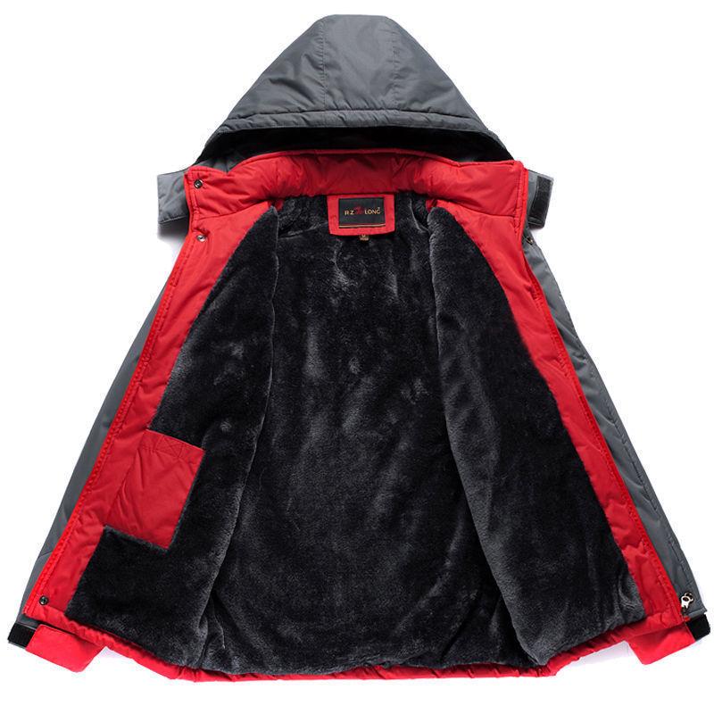 Men's Thickened Plus Velvet Winter Cotton Padded Jacket, Workwear, Plus Size