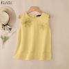 Women Casual Round Neck Loose Sleeveless Vest Tops