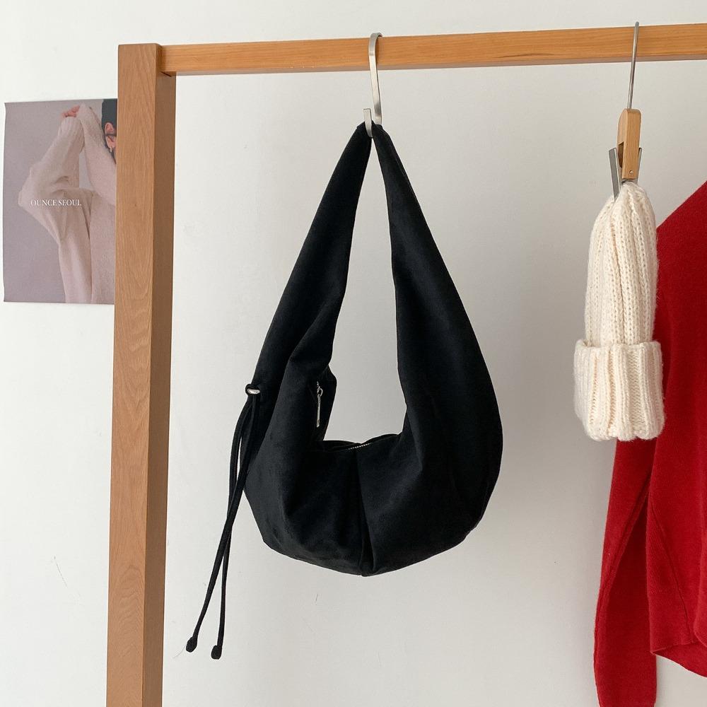 

Вместительная сумка-хобо, сумка-тоут, модная замшевая сумка на плечо, для путешествий чёрный