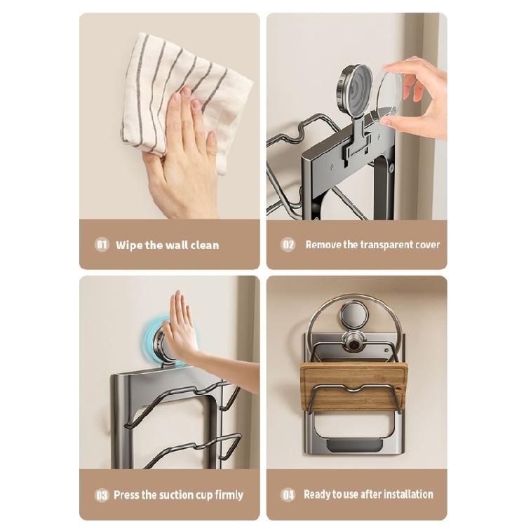 Space Saving Wall Mounted Pot Lid Holder Practical Pot Lid Organizers Rack For Kitchen Wall Or Cabinet Installation