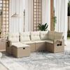 VidaXL Garden Lounge Set with Cushions 6 Pcs, Patio Sofas, Patio Furniture Set, Outdoor Furniture, Beige 3263794