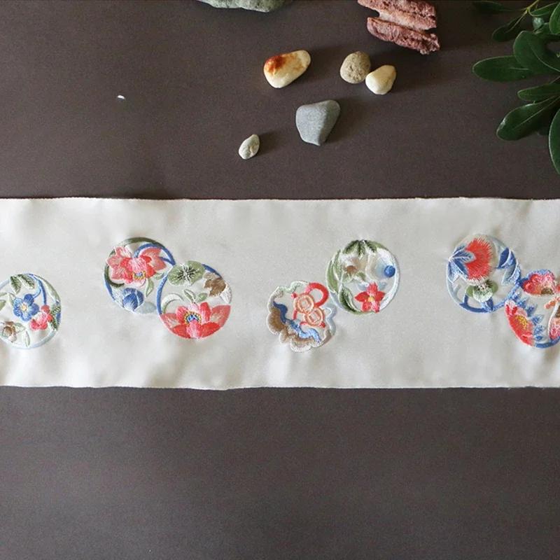 50cm chińska żakardowa haftowana wstążka tkanina retro haft taśma koronkowa lamówka Hanfu sukienka ubrania zasłony DIY akcesoria