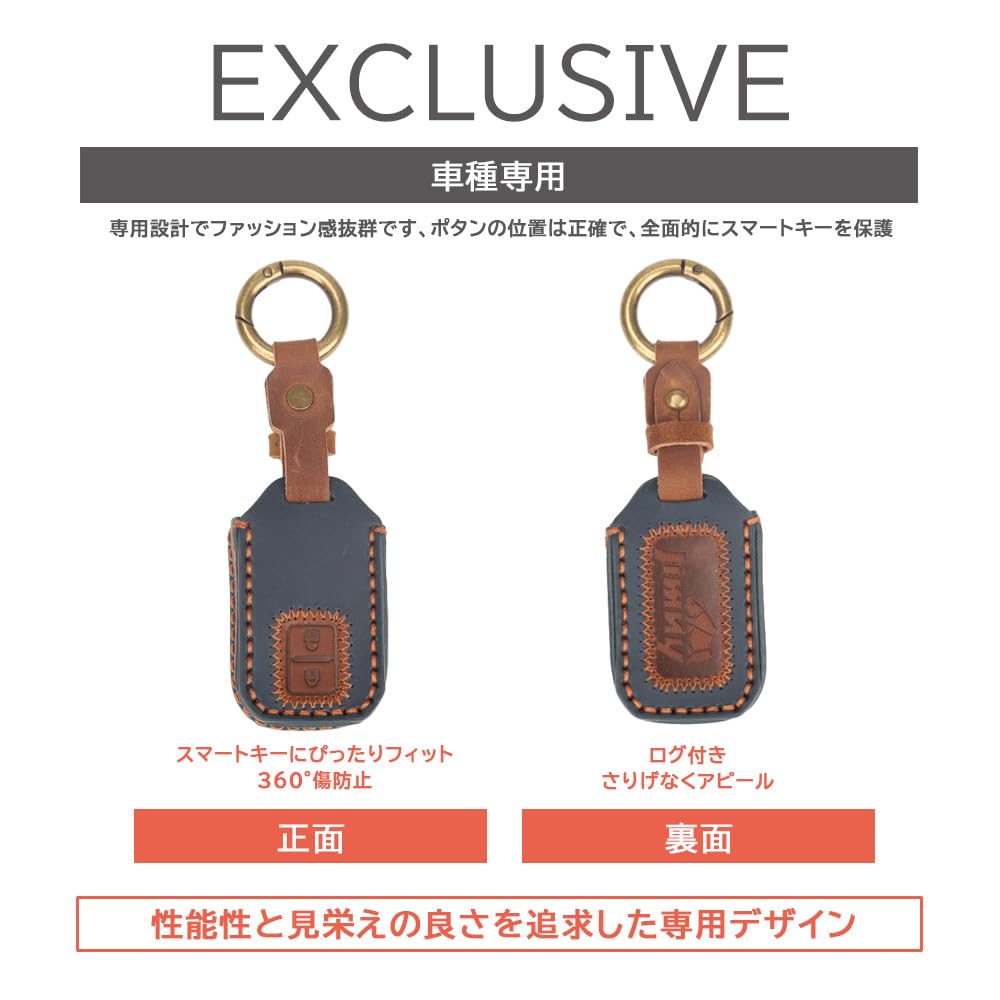 XIKER Leather Smart Key Case for Suzuki Jimny Comfortable to the Stylish and Protects Against Dirt and and Attaches to Car Remote Dustproof and