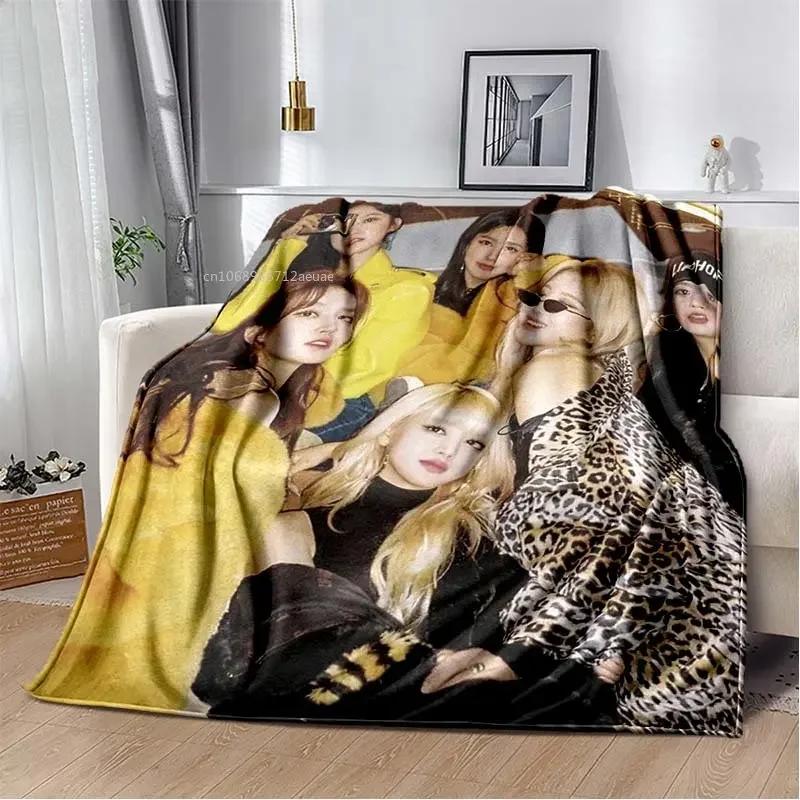 Ineve Tomboy Korean Music Girl Group (G) I-DLE Flannel Throw Blanket Ultra Soft Thin Blanket Living Room Bedroom Sofa Covers