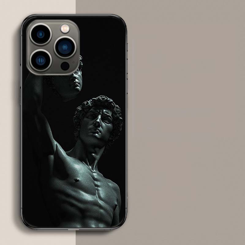 Carving Victory Posture Disaster Phone Case For Iphone 17 Air 15 Pro 14 Plus 16 Pro Max 17E 16E 12 13 Mini 11 Cover Cute Fundas