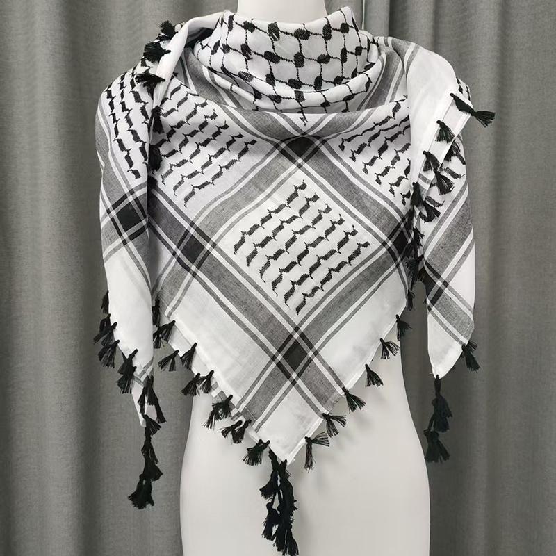 Ready Stock Palestine Hijab Woven Keffiyeh Head Scarf Arabic Men 5 Colors Shemagh Kuffiyeh Yashmagh Kufiya Scarf Many Colors