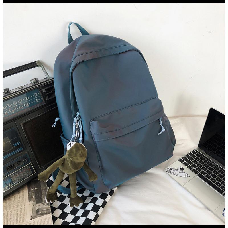 Farbverlauf College-Rucksack: Hongkong-Stil, Großes Fassungsvermögen, Nylon, Spritzwassergeschützt, Schultertasche für Herren.