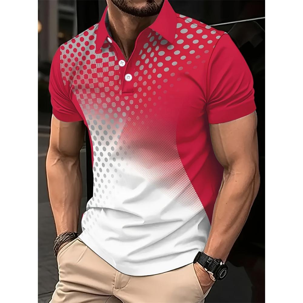 Fashion Polka Dot Pattern Men's Polo Shirt