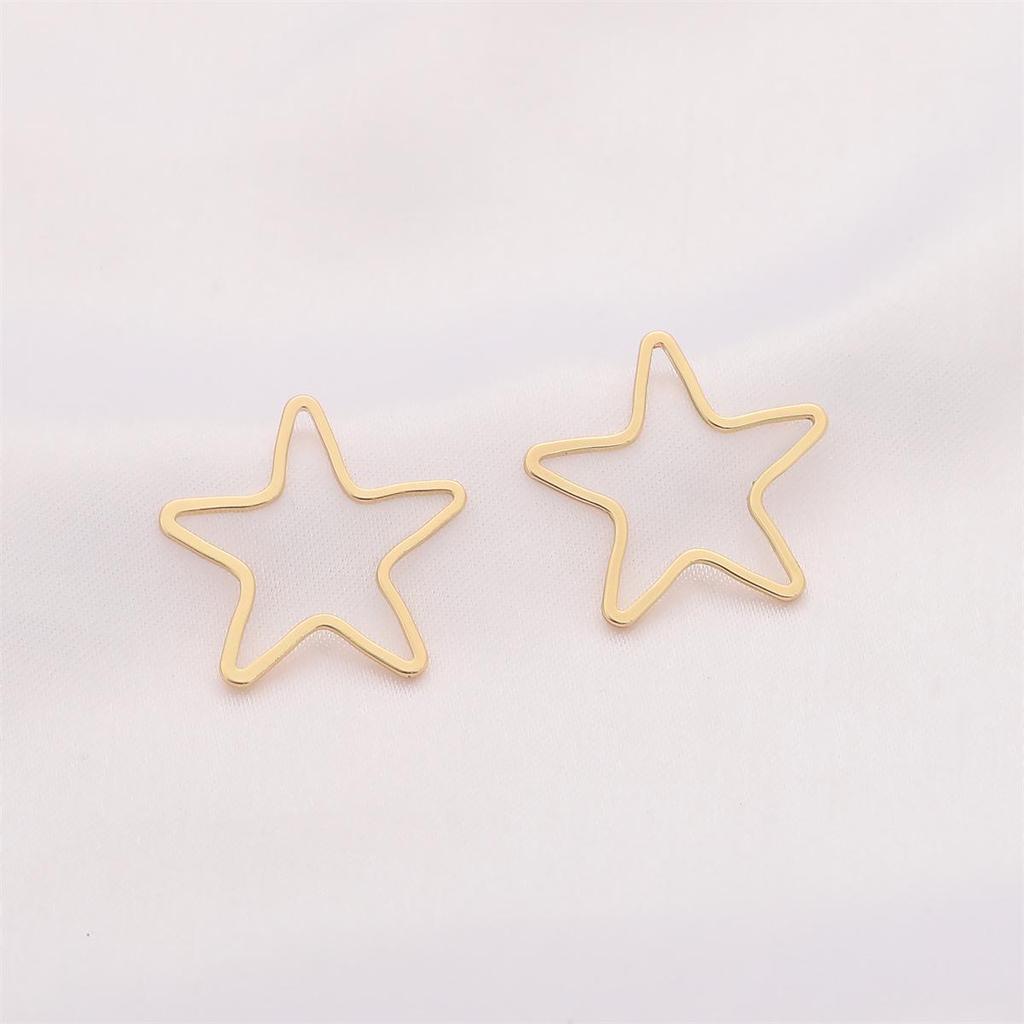 14K Gold-Filled Geometric Pendant: Heart, Pentagon, Star, Square, Round, Triangle for DIY Hairpins & Earrings