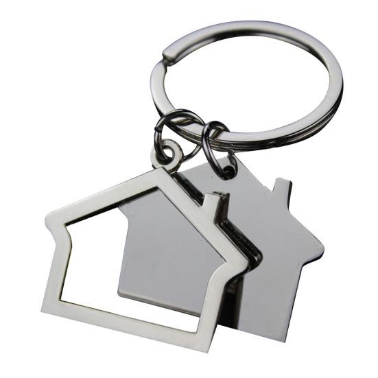 

Cabin Small House Hanging Pendant Keyring Key Holder Keychain Bag Purse Decor серебряный