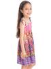Girls Bohemian Beach Dress Off Shoulder Floral Sleeveless Rainbow Straps Suspender Dress with Necklace Summer Outfit