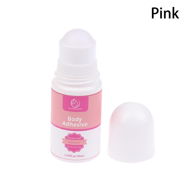 

50 мл Антиковзкий клей Ролик Клей для шкіри для одягу Сукні Тіла Шкіри Захист від оголення Бюстгальтер Нековзкий Фіксований рожевий