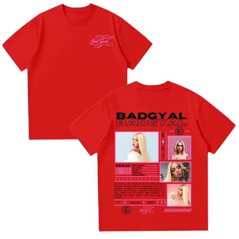 2026 Bad Gyal Trička Rapperka Bad Gyal Dámské Tričko Vysoce Kvalitní Bavlna Dámské Oblečení Pop Pánská Trička Ležérní Y2K Streetwear