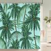Tropical Plant Green Leaves Shower Curtain Bathroom Curtains With Hooks Monstera Palm Trees Waterproof Fabric Bathtub Decor