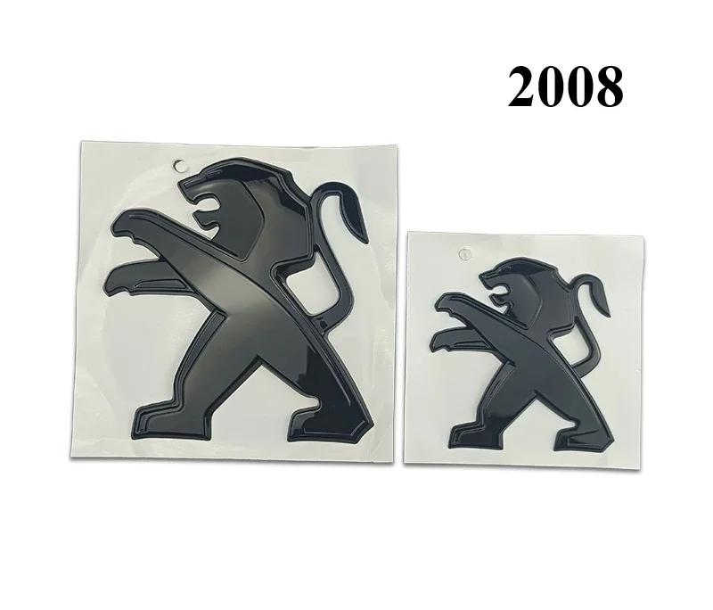 OQUP8 ABS 3D Löwenemblem Fronthaube Heckklappe Abzeichen für Peugeot 2008 3008 2021 2022 2023 Autoaufkleber Decals Styling Zubehör