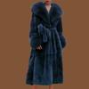 Autumn and winter big fur collar fashion fur coat women's medium and long thickened temperament loose casual coat