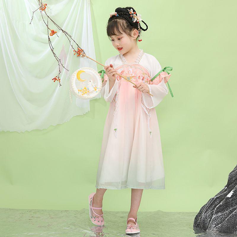 Hanfu jente kinesisk stil klut sommerkjole Antikk Tang dress super fe kostyme kjole liten jente havfrue prinsesse skjørt undertøy