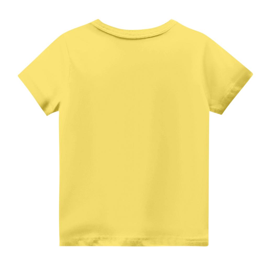 Boys Girls Round Neck Casual Printed Short-sleeved T-shirt Top