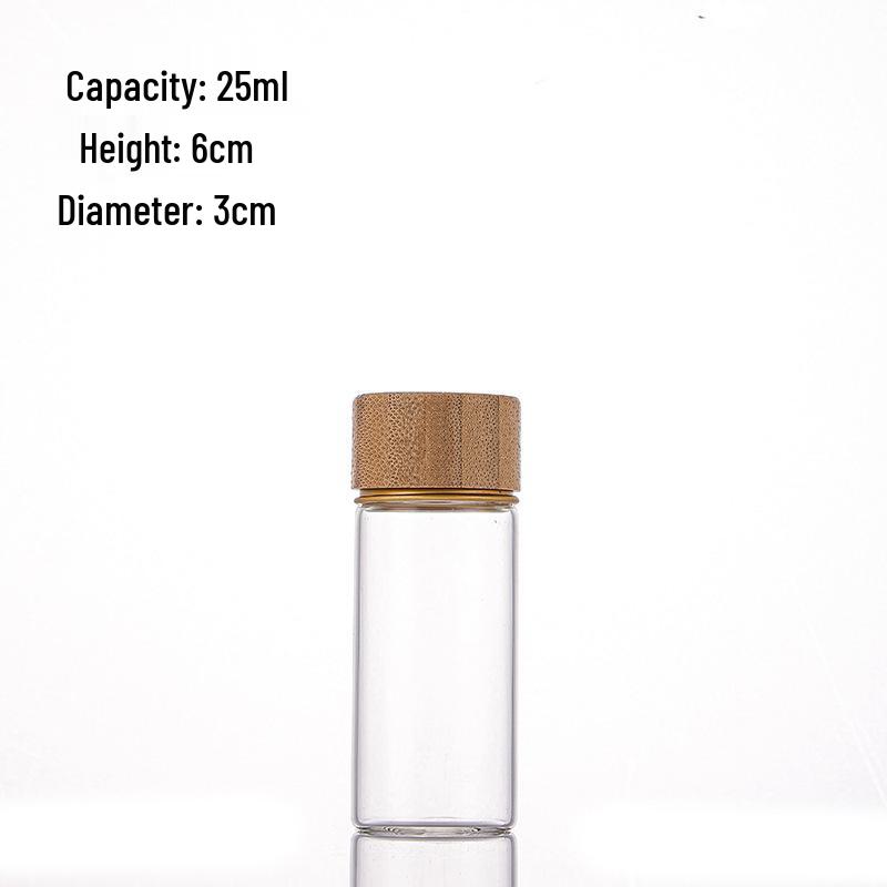 Pin Dou 30mm Wood Grain Lid Glass Tube Sample Bottle