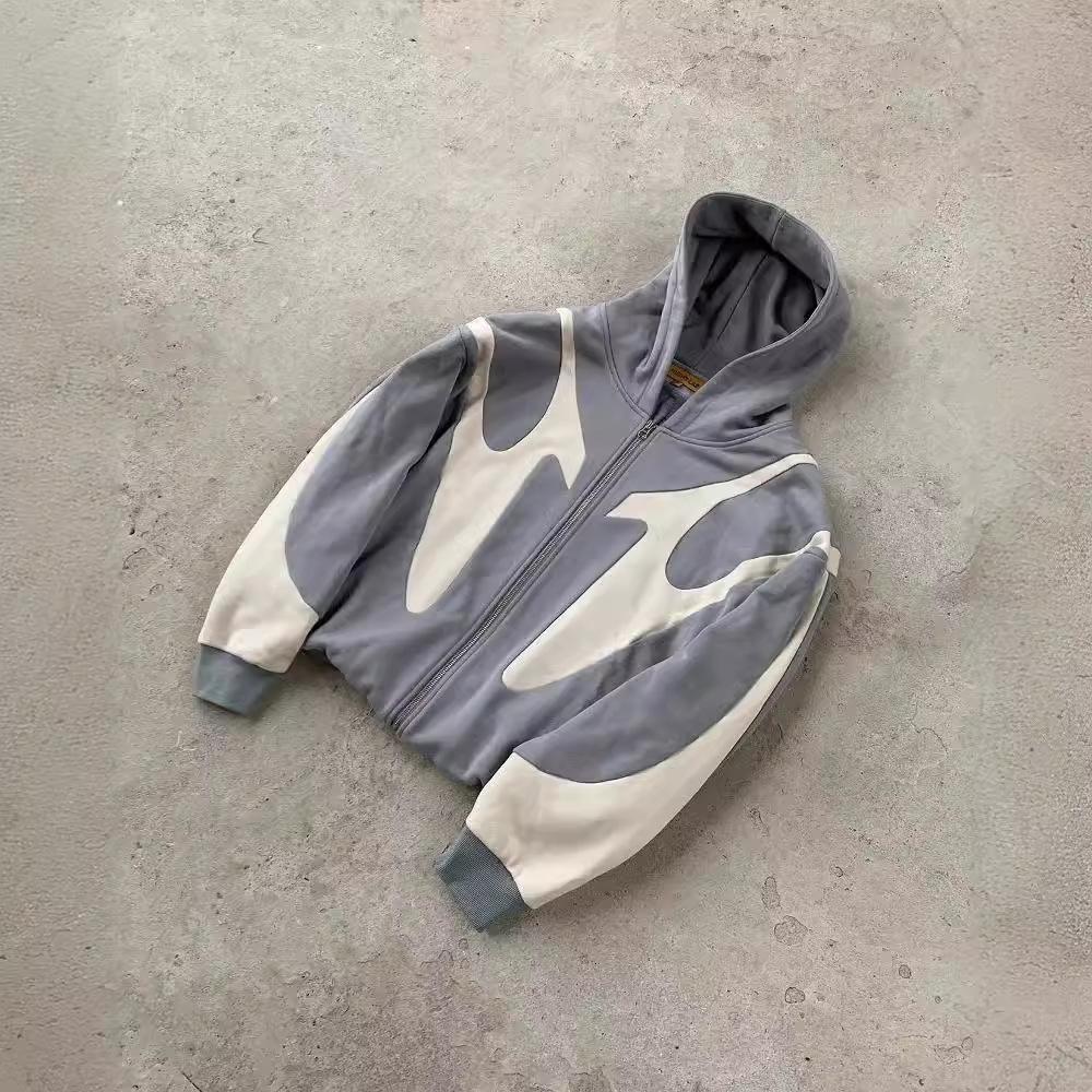 Women's Hooded Long Sleeve Zip Up Hoodie Loose Fit Hip Hop Color Block Patchwork Y2K Harajuku Streetwear Casual Sweatshirt Jacket
