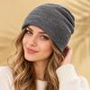 Shiny Rhinestone Decor Pullover Beanie Coldproof Winter Fall Hat Knitted Hat  Daily Winter Wear