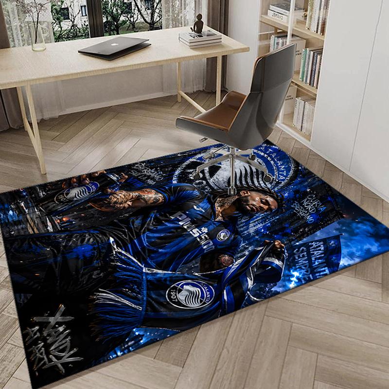 1PC Football Atalanta Rug Game Carpet, Floor Mat for Bedroom Living Room Entryway Rug, Home Decor Idea Gift for Christmas Birthday