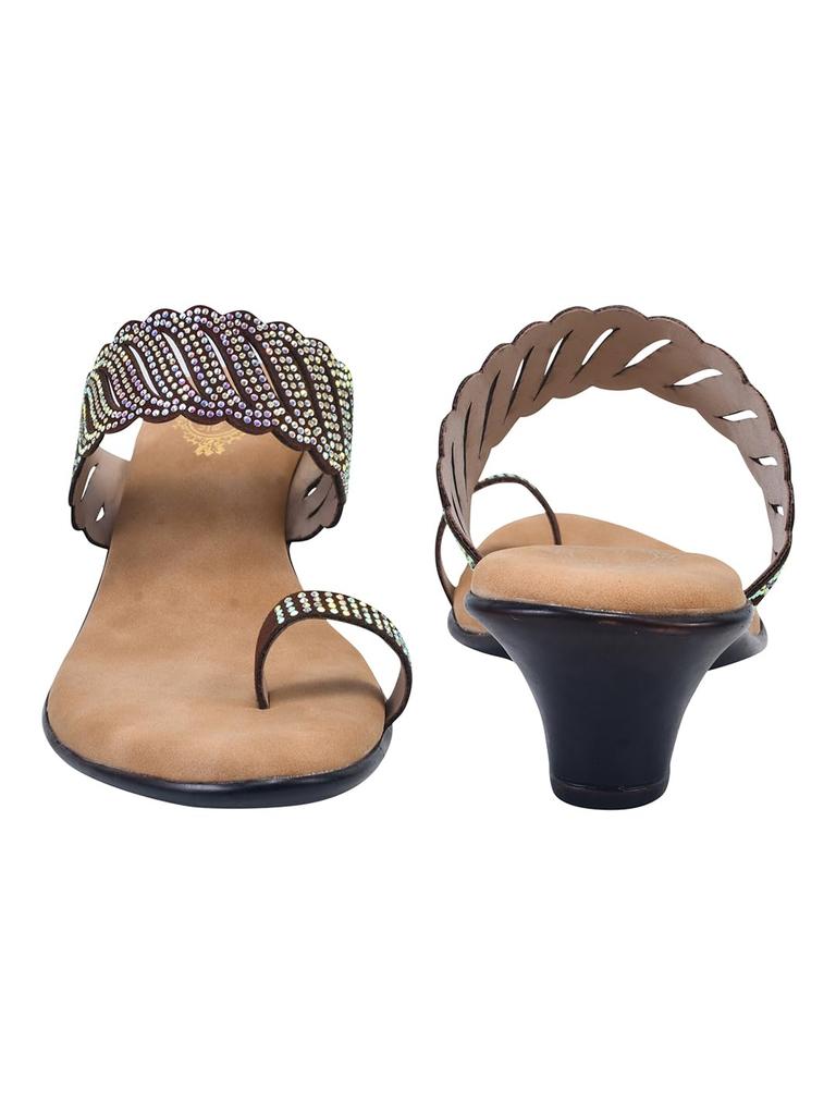 Shoetopia Damen Stilvolle Komfort Sandalen | Offene Zehenpartie zum Hineinschlüpfen Lässige Ethnische Tägliche Tragesandalen für Damen & Mädchen
