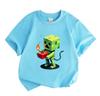 Kids Boys Girls 100% Cotton Crew Neck Short Sleeve T-Shirt, Funny Pixel Green Game Creeper Hold TNT Print Casual Soft Tee Tops for Children Daily Wear