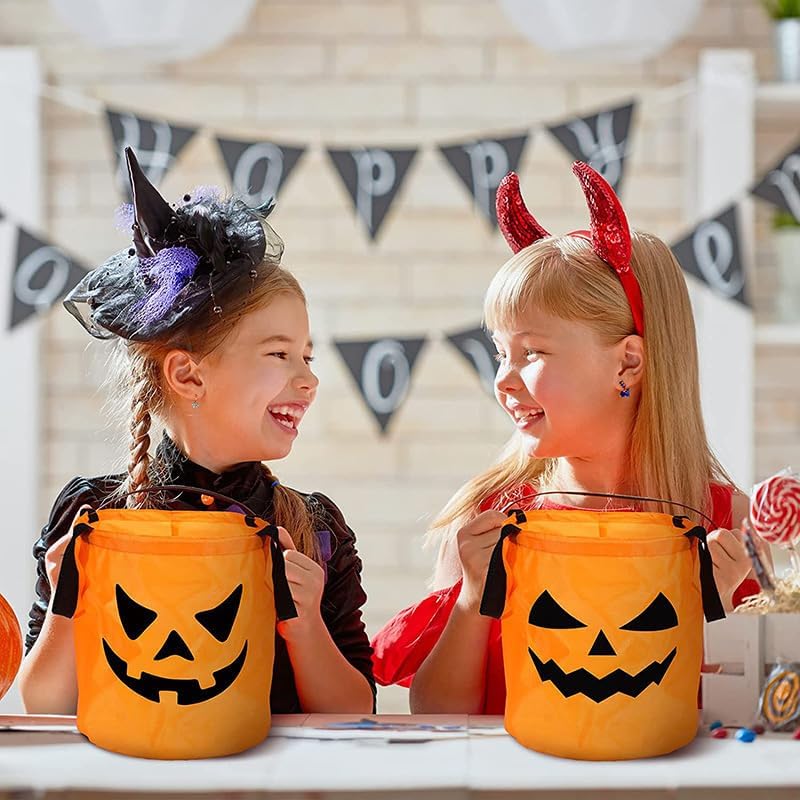 20PCS Handheld Glowing Pumpkin Bags New Glowing Bags Halloween Birthday Gift Bags LED Glowing Pumpkin Bags for Decoration