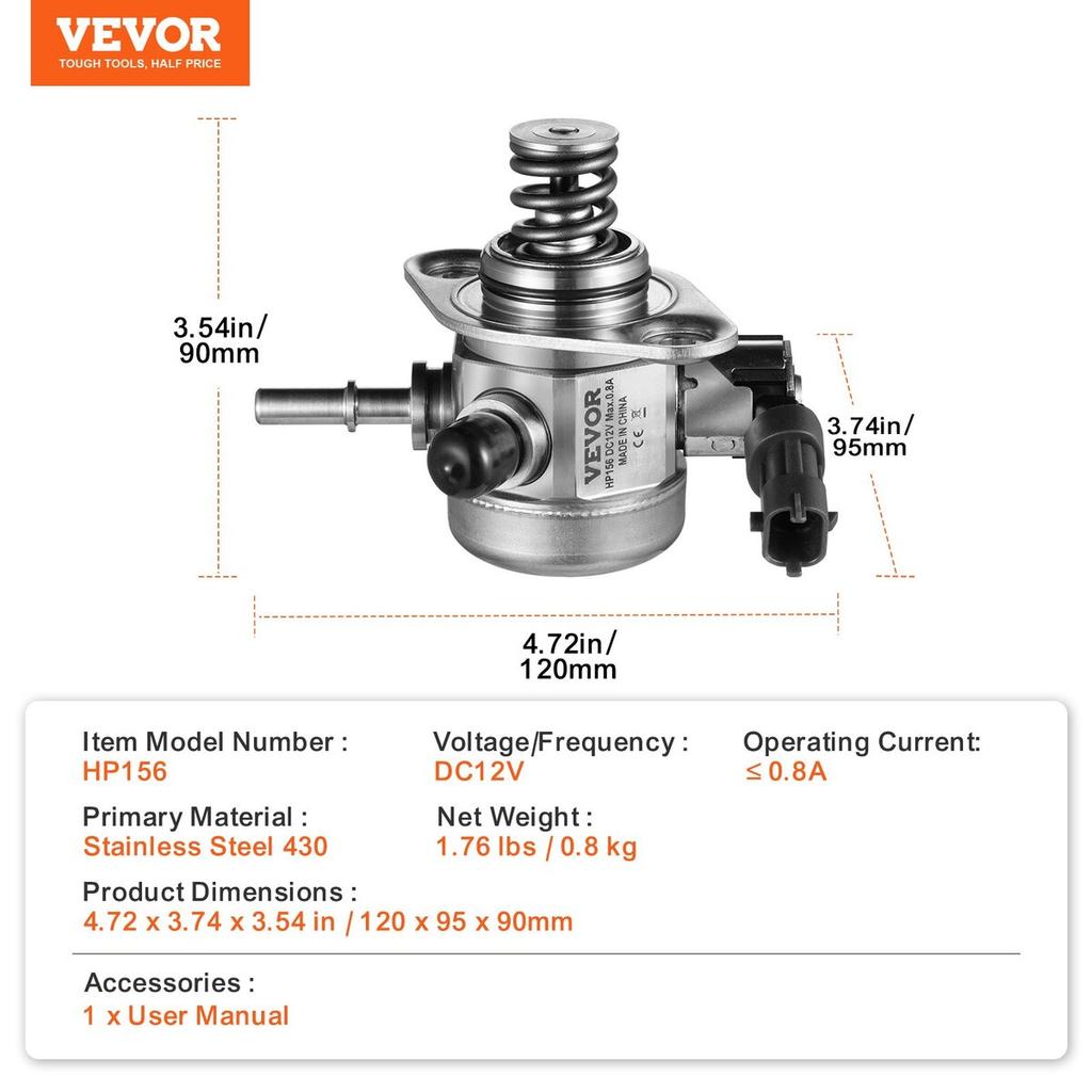 High-Pressure Fuel Pump 50-80 L/h Flow Rate 0.5 Mpa Pressure for Hyundai Accent/Sonata Tucson Veloster Kia Rio